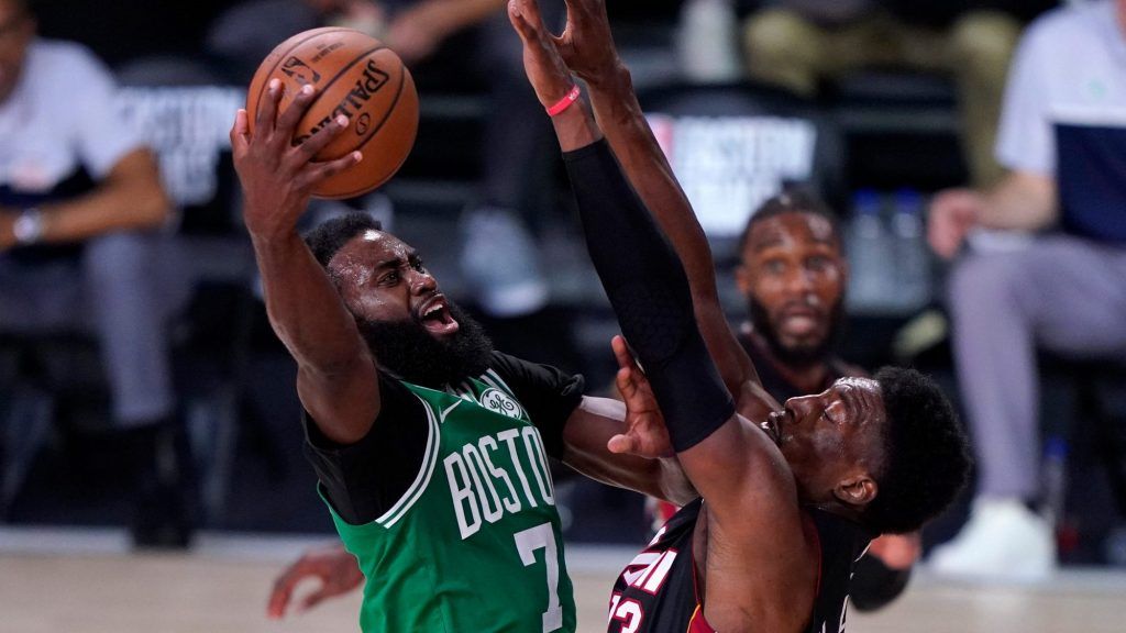 Bam Adebayo challenges Jaylen Brown