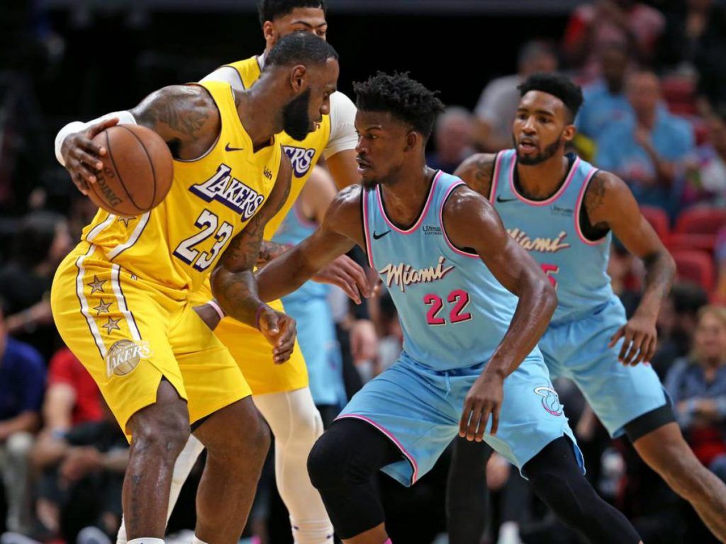 Jimmy Butler guards LeBron James