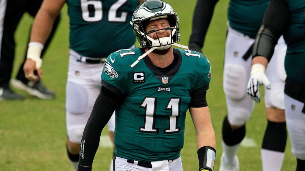 Carson Wentz frustrated