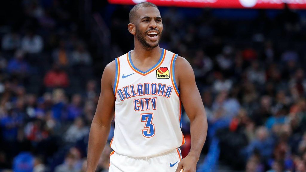 Chris Paul on court for the Thunder