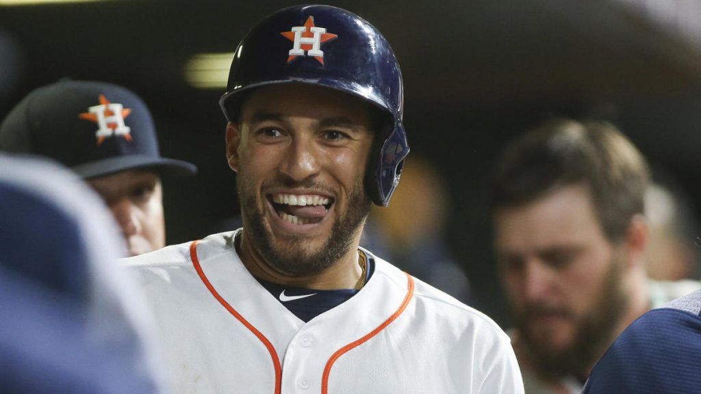 George Springer in the dugout