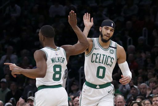 Jayson Tatum and Kemba Walker