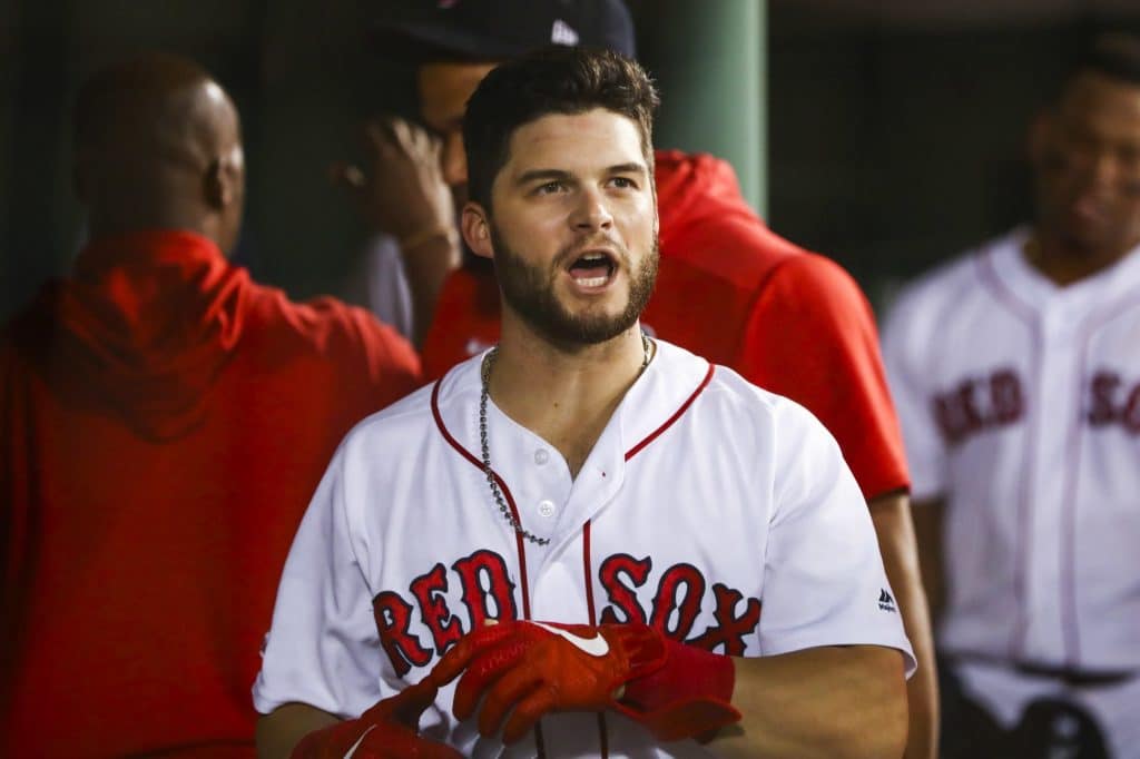 Andrew Benintendi dugout