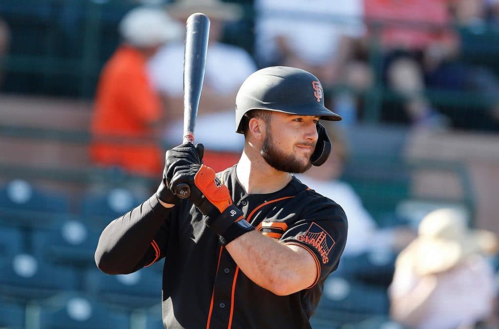 Joey Bart at bat