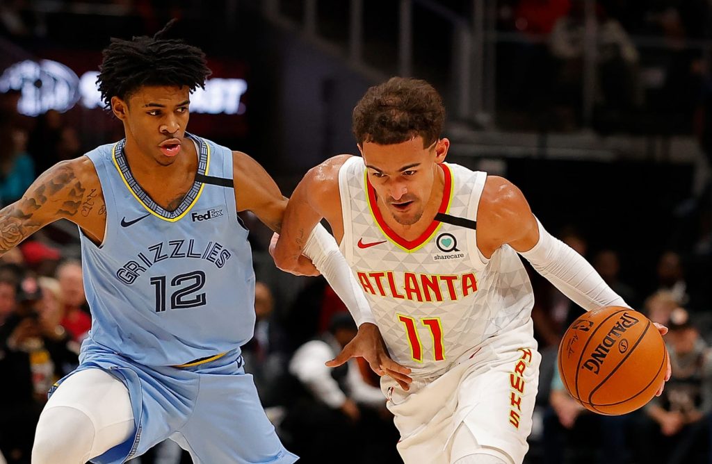 Ja Morant guards Trae Young